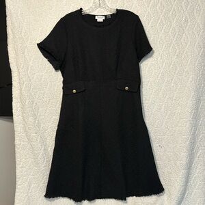 Seraphine Maternity The Work Edit, black tweed dress, US size 10